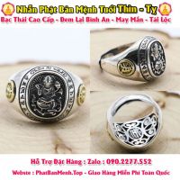 Nhẫn Phong Thủy  Bạc Phật bản mệnh tuổi Tỵ  ( Địa chỉ bán phật bản mệnh tại trung văn hà nội)